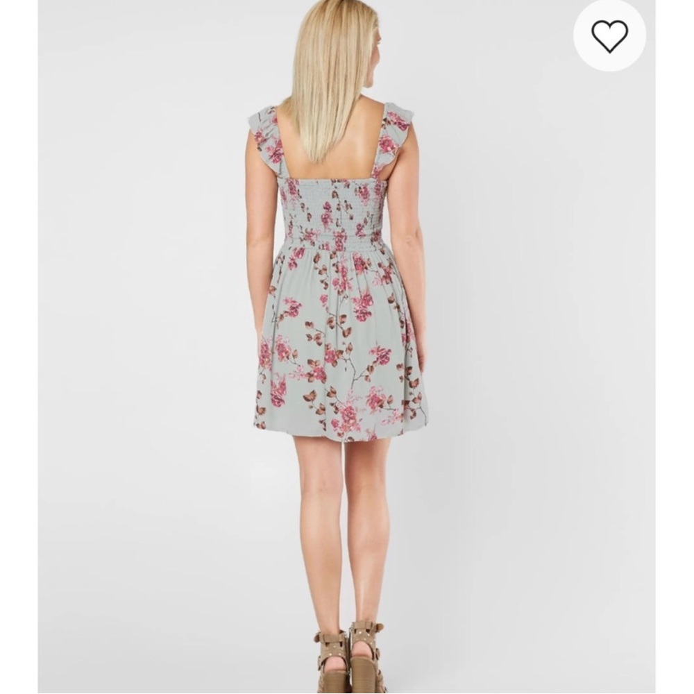 Altar'd State Sage Mini Dress with Vintage Mauve Floral Print - Picture 3 of 9